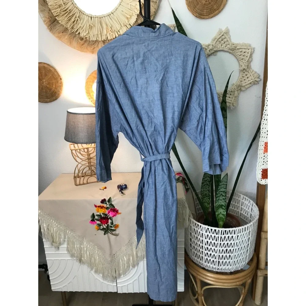 VINTAGE Christian Dior Monsieur Mens Belted Robe One Size 100% Cotton  AI